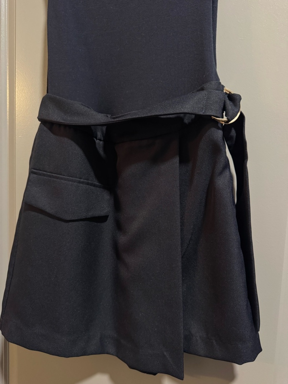 Zara Navy Jumpsuit Romper Skort with Belt Detail